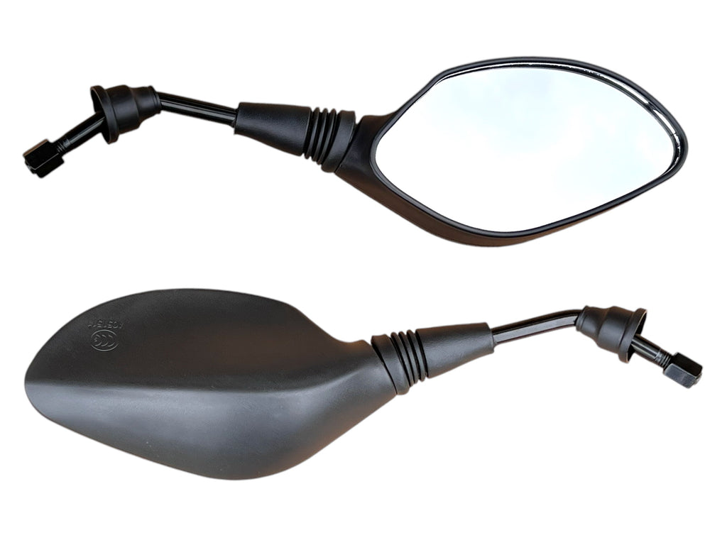 10MM/M10 BLACK MOTORCYCLE MIRROR PAIR/SET UNIVERSAL BIKE REAR VIEW LEFT & RIGHT