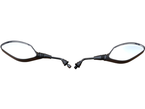 10MM/M10 BLACK MOTORCYCLE MIRROR PAIR/SET UNIVERSAL BIKE REAR VIEW LEFT & RIGHT